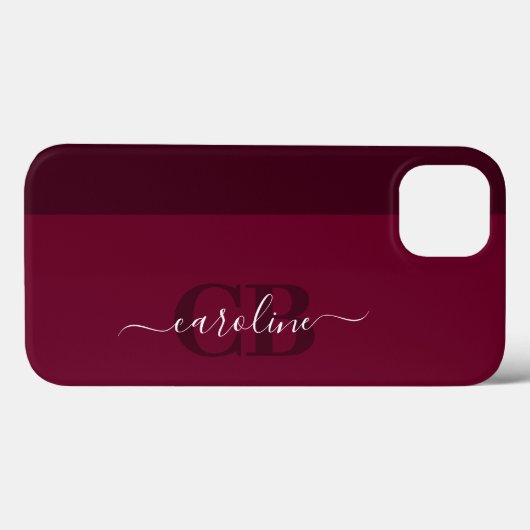 Trend Color - Dark Burgundy Script Case-Mate iPhone Hülle (Rückseite (Horizontal))