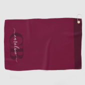 Trend Color - Dark Burgundy Script Golf Towel Golfhandtuch (Horizontal)