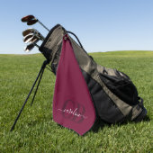 Trend Color - Dark Burgundy Script Golf Towel Golfhandtuch (Gras)