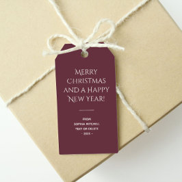 Trend Color Dark Red Wine Minimalistisch Geschenkanhänger