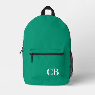 Trend Color - Jade Green Monogram Printed Backpack Bedruckter Rucksack