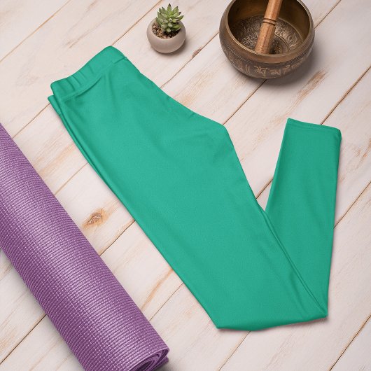 Trend Color Jade Green Solid Leggings