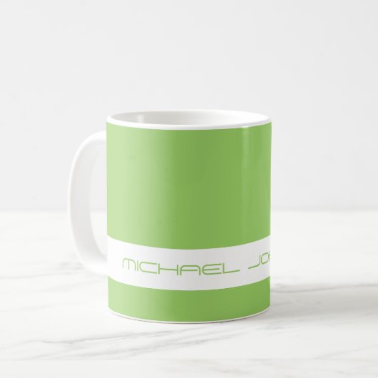 Trend Color Kiwi Green - Futuristische Name Tasse (Vorderseite Links)