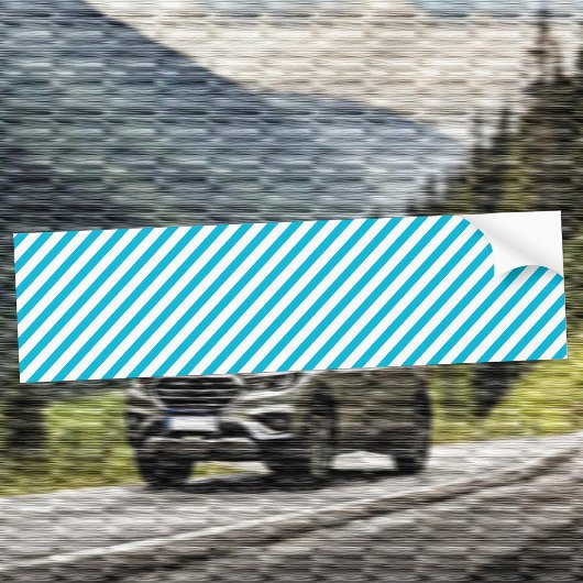 Trend Color - lebhafter Cyan Stripes Autoaufkleber