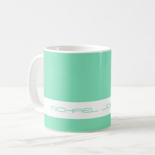 Trend Color Minty Green - Futuristische Name Tasse (Vorderseite Links)