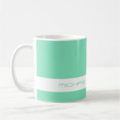 Trend Color Minty Green - Futuristische Name Tasse (Links)