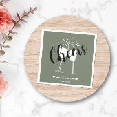 Trend Color Mute Greenish Gray Cheers Napkins Serviette