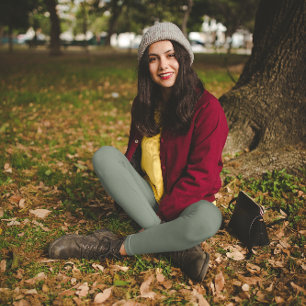 Trend Color Mute Greenish Gray Leggings