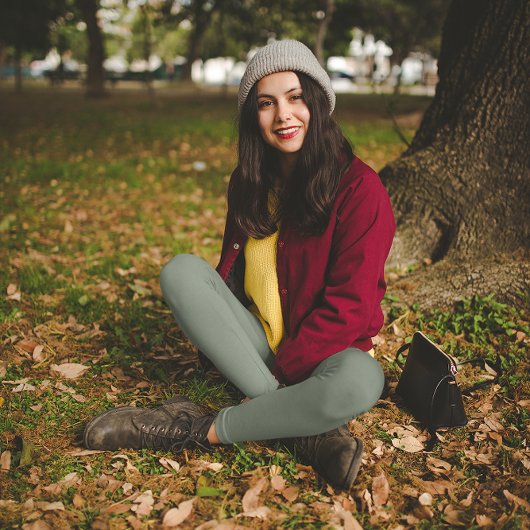 Trend Color Mute Greenish Gray Leggings