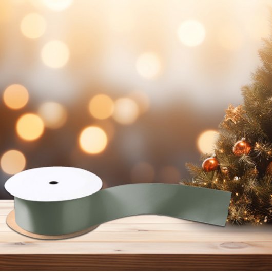 Trend Color Mute Greenish Gray Satin Ribbon Satinband