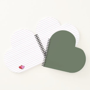 Trend Color - Mute Greenish Grey Heart Notebook Notizblock