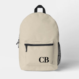 Trend Color - Natürliche Beige Monogramm-Backpacku Bedruckter Rucksack