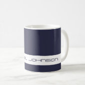 Trend Color Navy Blue - Futuristische Name Tasse (VorderseiteRechts)
