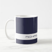 Trend Color Navy Blue - Futuristische Name Tasse (Links)