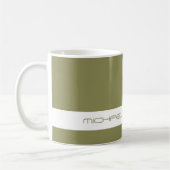 Trend Color Olive Green - Futuristische Name Tasse (Links)