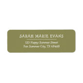 Trend Color - Olive Green Rücksendeadressen-Aufkle (Vorne)