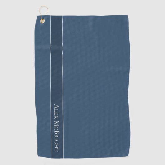 Trend Color Serious Blue Modern Name Golf Handtuch (Vorderseite)