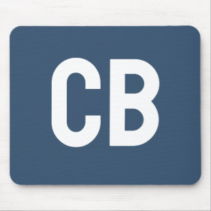 Trend Color Serious Blue Monogram Mousepad