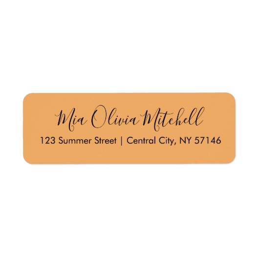Trend Color Soft Orange Elegante Adressetiketten (Vorne)
