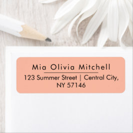 Trend Color Soft Peach Minimalistisch Address Labe