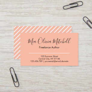 Trend Color Soft Peach Minimalistisch Business Car Visitenkarte