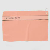 Trend Color Soft Peach Modern Name Golf Handtuch (Horizontal)