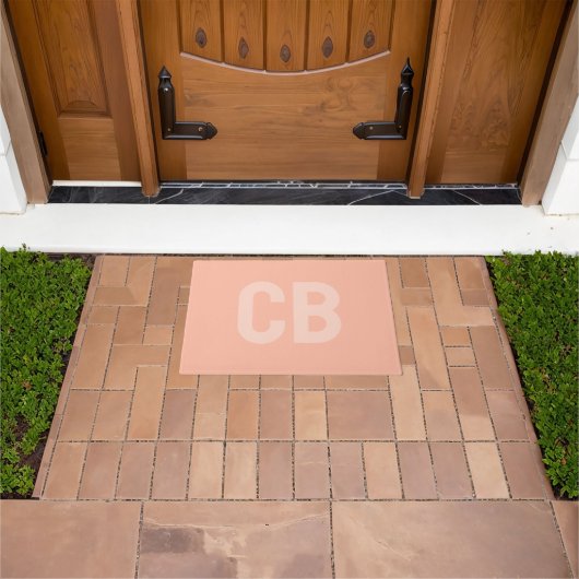 Trend Color Soft Peach Monogram Doormat Fußmatte (Außenbereich)