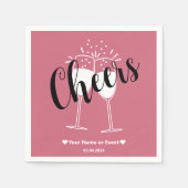 Trend Color Soft Pink Cheers Papier Napkins Serviette (Vorderseite)