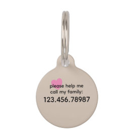 Trend Color Soft Taupe Hilfe ID-Tag Haustiermarke