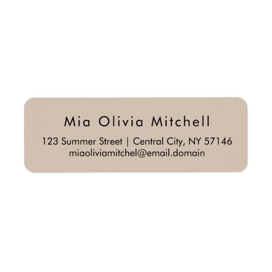 Trend Color Soft Taupe Moderne Adressenmarken (Vorne)