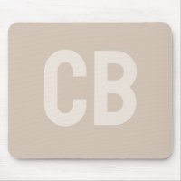 Trend Color Soft Taupe Monogram Mousepad
