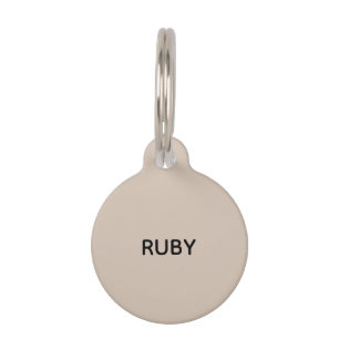Trend Color Soft Taupe Name & Telefonnummer ID-Tag Haustiermarke