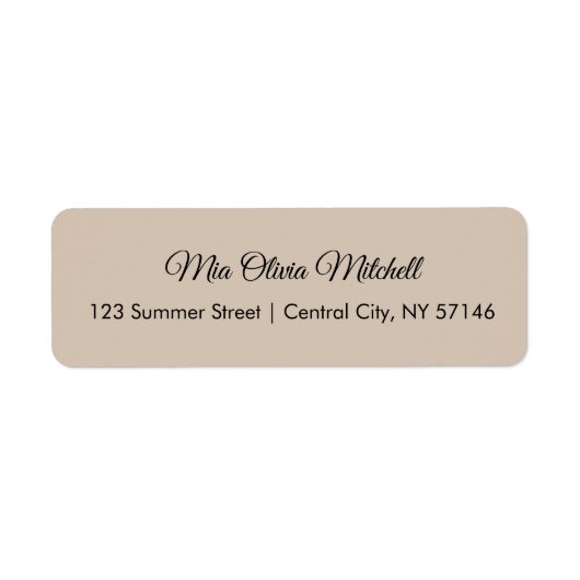 Trend Color Soft Taupe Skriptadressen Labels (Vorne)
