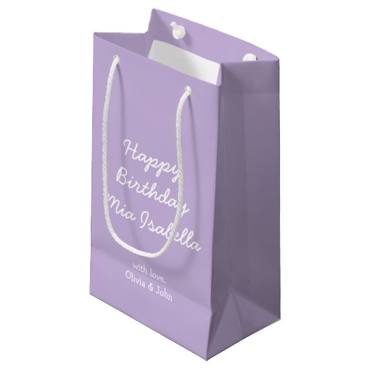 Trend Color Soft Violet Custom Small Geschenktasch Kleine Geschenktüte (Vorderseite Schrägansicht)