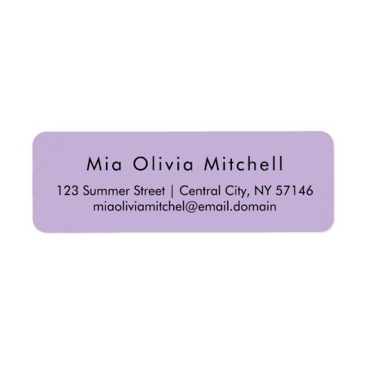 Trend Color Soft Violet Moderne Adressenmarken (Vorne)