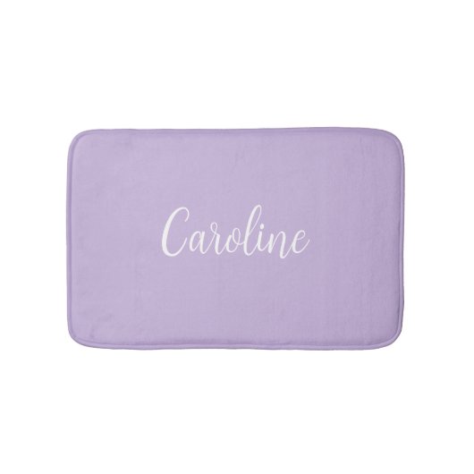 Trend Color Soft Violet Name Bath Mat Badematte (Vorderseite)