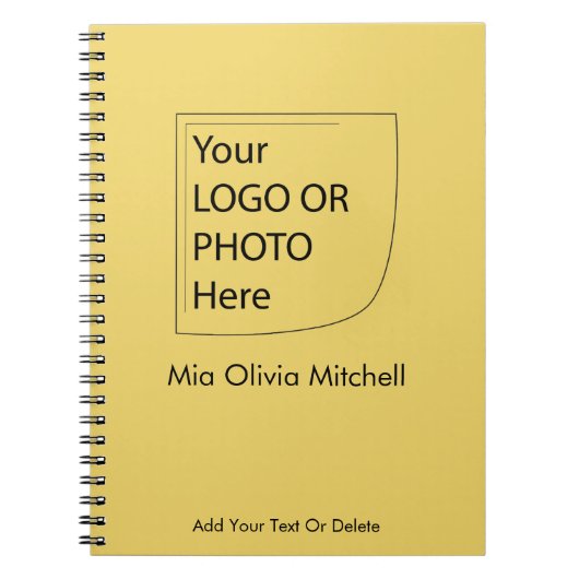 Trend Color Soft Yellow - Logo/Foto-Notebook Notizblock (Vorderseite)