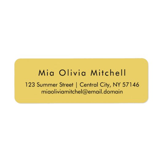Trend Color Soft Yellow Moderne Adressenmarken (Vorne)