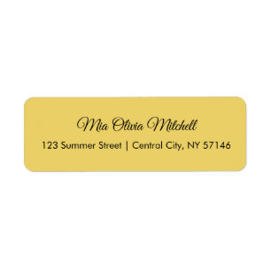 Trend Color Soft Yellow Script Address Labels