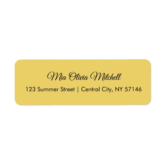 Trend Color Soft Yellow Script Address Labels (Vorne)