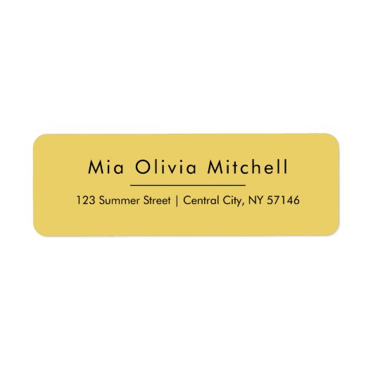 Trend Color Soft Yellow Simple Address Labels (Vorne)