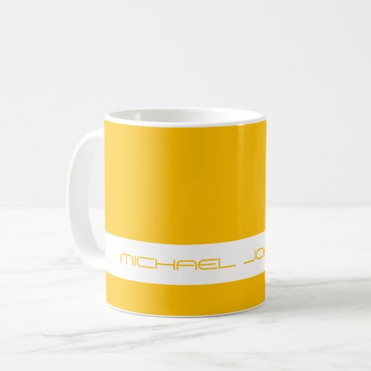 Trend Color Sunburst Yellow - Futuristische Name T Kaffeetasse (Vorderseite Links)