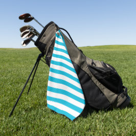 Trend Color - Viviane Cyan Stripes Golf Handtuch