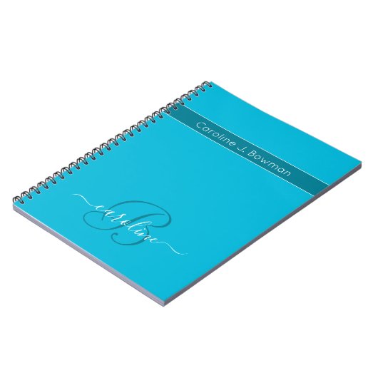 Trend Color - Vivid Cyan Customizable Notebook Notizblock (Linke Seite)