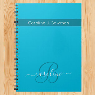 Trend Color - Vivid Cyan Customizable Notebook Notizblock