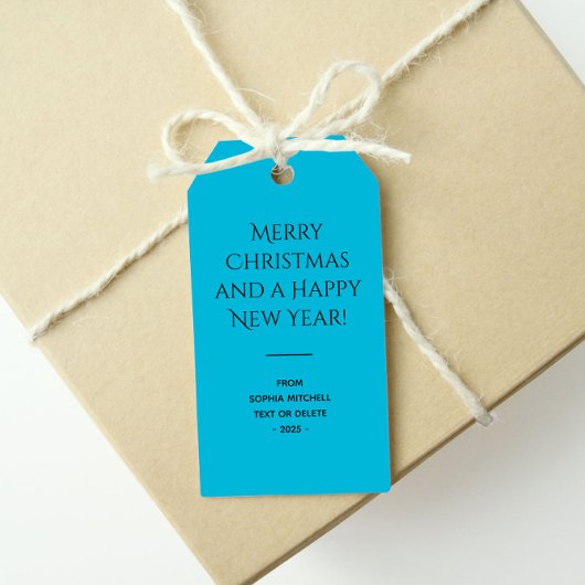 Trend Color Vivid Cyan Minimalistisch Geschenkanhänger