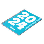 Trend Color - Vivid Cyan Name & Year Notebook Notizblock (Linke Seite)
