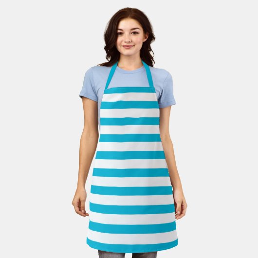 Trend Color - Vivid Cyan Striping Schürze (Getragen)