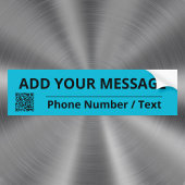 Trend Color Vivid Cyan Text & QR Autoaufkleber