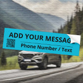 Trend Color Vivid Cyan Text & QR Autoaufkleber